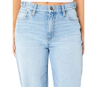 Celebrity Pink Juniors' High-Rise Tab-Waist Relaxed-Leg Jeans