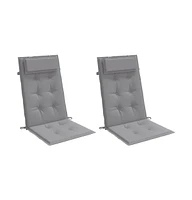 vidaXL Highback Chair Cushions 2 pcs Gray Oxford Fabric