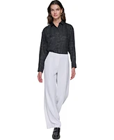 Karl Lagerfeld Paris Women's Bootcut High-Rise Pants