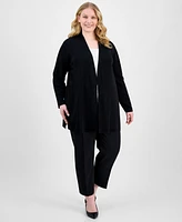 Anne Klein Plus Napa Open-Front Cardigan