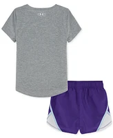 Under Armour Toddler & Little Girls Logo T-Shirt Woven Shorts Set