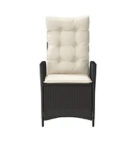 Reclining Patio Chairs 2 pcs with Cushions Poly Rattan