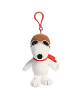 Aurora Mini Flying Ace Keychain Peanuts Adorable Plush Toy White 5