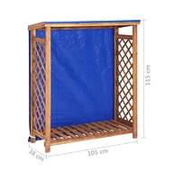 Firewood Storage Shed 41.3"x15"x45.3" Solid Acacia Wood