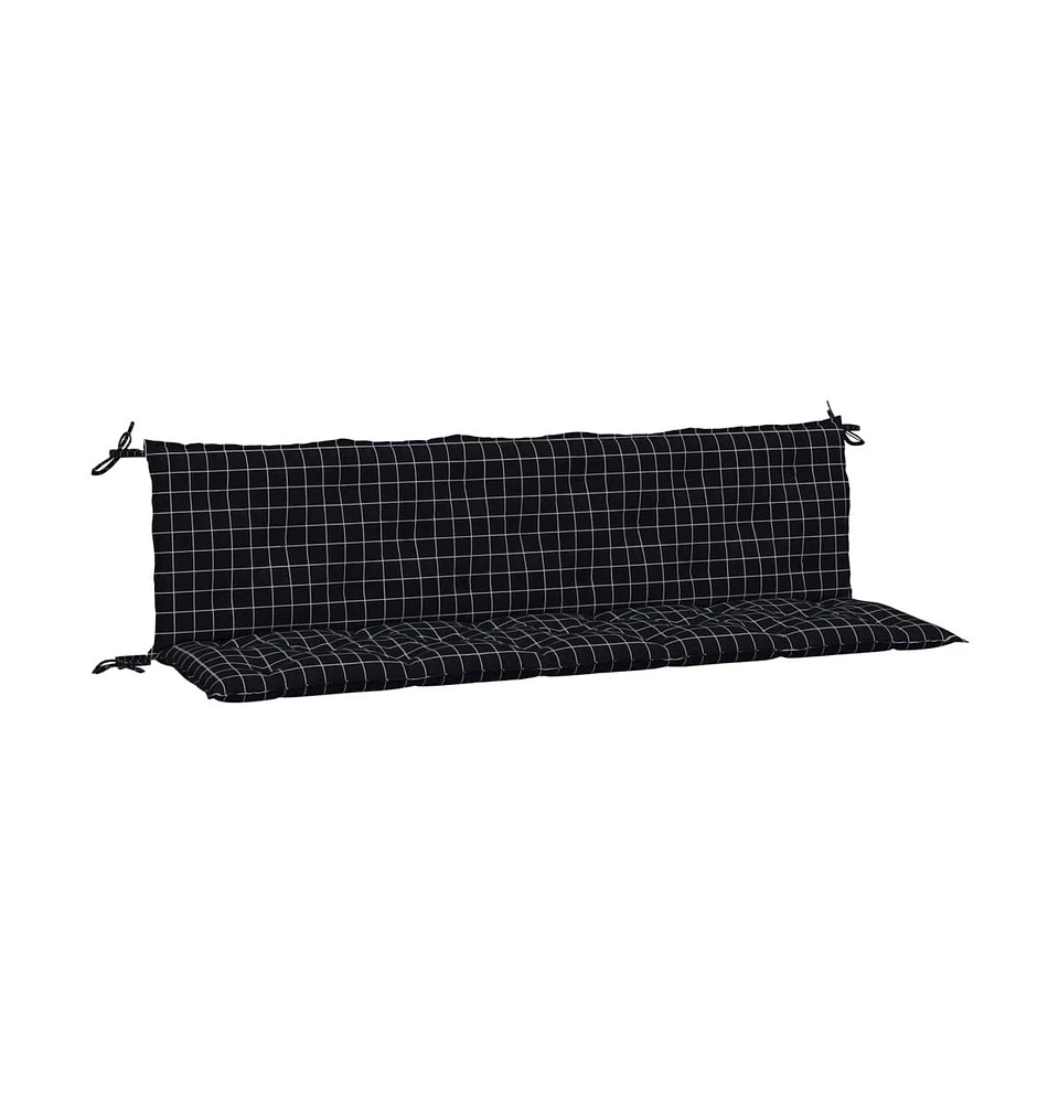 Garden Bench Cushions 2 pcs Black Check Pattern Oxford Fabric