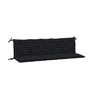 Garden Bench Cushions 2 pcs Black Check Pattern Oxford Fabric