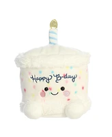 Aurora Small Party Sized Happy B'Day Cake Palm Pals Adorable Plush Toy White 6.5"