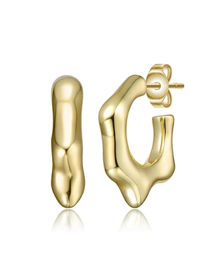 Dripping Hoop Earrings White Gold Plated or 14K
