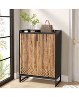 Tribesigns Shoe Cabinet with Doors, 5 Tiers Storage for Entryway, 25 Pairs Wooden Cabinets, Modern Organizer Living