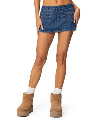 Edikted Womens Anita Denim Mini Skort