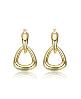 Interlocking V-Shape Dangle Earrings White Gold Plated or 14K