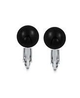 Bling Jewelry Simple Stone Round Bead Clip-On Earrings Non-Piercing Sterling Silver 8MM