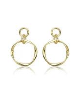 Interlocking Elegance 14K Gold Plated Dangle Earrings