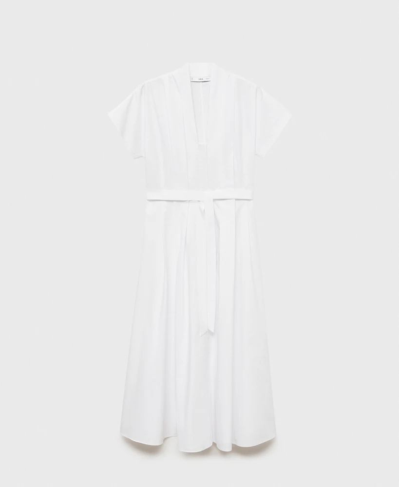 Mango Women's Bow Pleats Dress
