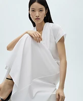 Mango Women's Bow Pleats Dress