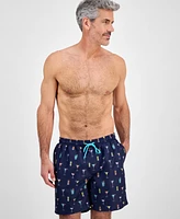 Club Room Men's Cocktail-Print Swim Trunks, Exclusively at Macy's
