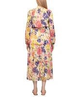 Juniors' Floral-Print Tiered Midi Dress