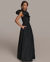 Donna Karan New York Women's Bow-Trim One-Shoulder Ball Gown