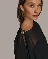 Donna Karan New York Women's Chiffon Formal Cape