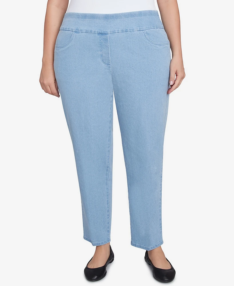 Alfred Dunner Plus Super Stretch Mid- Rise Average Length Denim Jeans