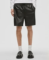 Mode of One Men's Relaxed-Fit Perforated 6-1/2" Faux-Leather Shorts, Exclusively at Macy's