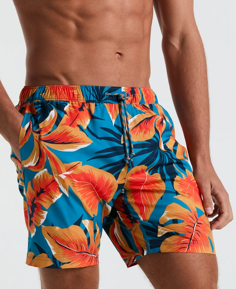 Original Penguin Men's Tropical Leaf Swim Shorts