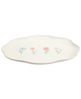 Haven 14" Scallop Floral Stoneware Serving Platter