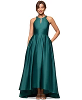 Betsy & Adam Women's Keyhole High-Low Gown