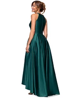 Betsy & Adam Women's Keyhole High-Low Gown