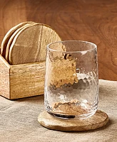 Oake 4-Pc. Wooden Coasters with Holder, Exclusively at Macy's