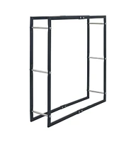 Firewood Rack Black 39.4"x9.8"x39.4" Steel