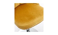 Slickblue Furniture,Swivel Velvet Barstools Adjusatble Seat Height, Modern Upholstered Chrome base Bar Stools with Backs Comfortable