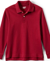 Lands' End Girls School Uniform Long Sleeve Interlock Polo Shirt