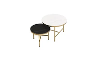 Slickblue Modern Round Nesting Coffee Table Set of 2 for Versatile Living Room Decor and Storage