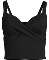 Lands' End Women's Long V-Neck Wrap Tankini Top