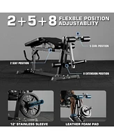 Er Kang Leg Extension and Curl Machine, Adjustable Leg Rotary Extension Machine for Lower Body Workouts, Leg Machine with Plate Loaded for Home Gym
