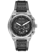 A|X Armani Exchange Men's Quartz Chronograph Gray Polyurethane Watch, 44mm