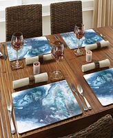 CounterArt Graceful Ocean Hardboard Cork Placemats 15"x 11", Set of 4