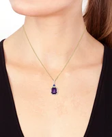 Effy Amethyst (4 ct. t.w.), Tanzanite (1/2 ct. t.w.), & Diamond (1/3 ct. t.w.) in 14k Gold, 17" + 1" extender