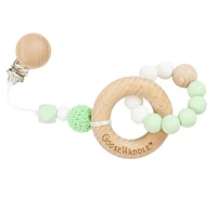 GooseWaddle Attachable Wooden & Silicone Teether - Mint
