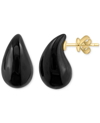 Effy Onyx Fancy Shape Swoop Stud Earrings in 14k Gold