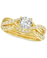 Diamond Twist Shank Bridal Set (5/8 ct. t.w.) in 14k Two-Tone Gold