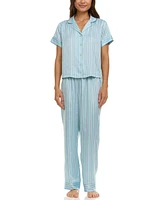 Flora by Nikrooz Women's Nicola Stripe Charm Notch Pajama Set