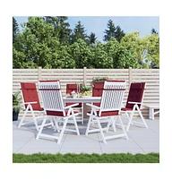 Highback Chair Cushions 6 pcs Wine Red Oxford Fabric