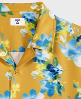 Mode of One Men's Blurred Floral Relaxed-Fit Shiny Twill Camp Shirt, Exclusively at Macy's