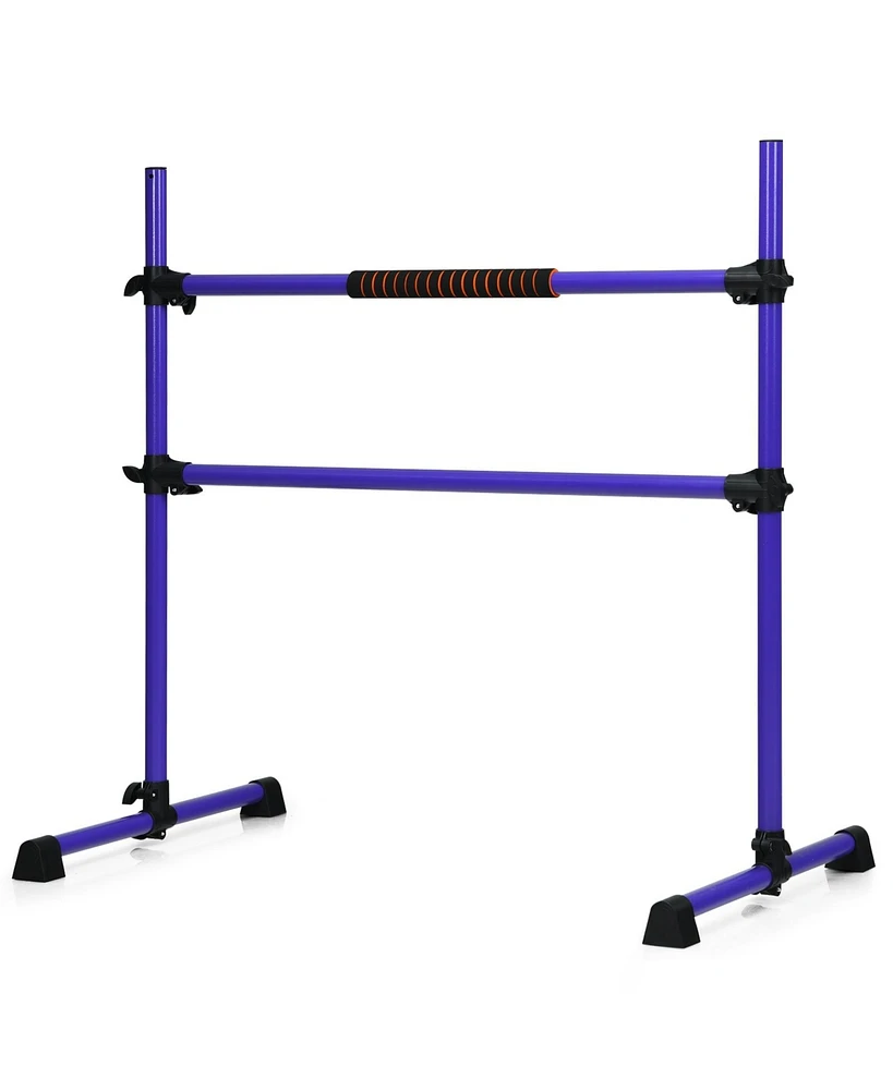 4 Ft Portable Freestanding Stable Construction Pilates Ballet Barre with Double Dance Bar