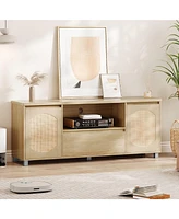 Gaomon Rattan Tv Stand for 65 Inch Tv