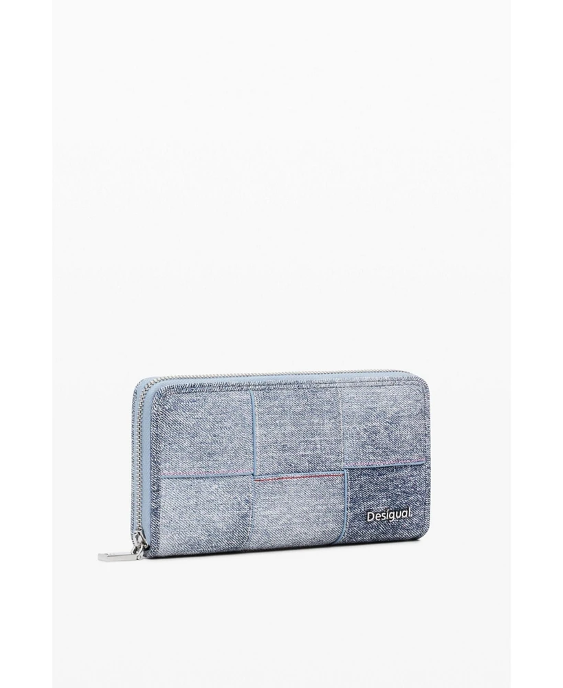 Desigual Women's Braided denim-effect wallet