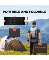 Mondawe Black Portable Power Station 296Wh 14.8V 20.0Ah）with 100W Solar Panels