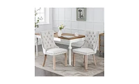 Modern High-End Tufted Contemporary Flax Upholstered Dining Chair for Elegant Rooms